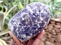 Polished Lepidolite Standing Free Forms x 6 From Ambatondrazaka, Madagascar