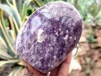 Polished Lepidolite Standing Free Forms x 6 From Ambatondrazaka, Madagascar