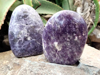 Polished Lepidolite Standing Free Forms x 6 From Ambatondrazaka, Madagascar