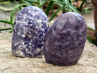 Polished Lepidolite Standing Free Forms x 6 From Ambatondrazaka, Madagascar