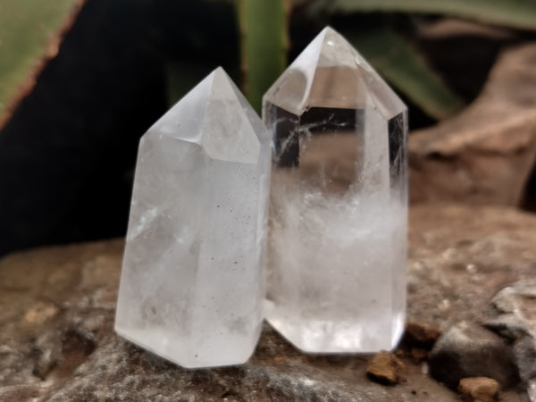 Polished Clear Quartz Crystals x 6 From Madagascar