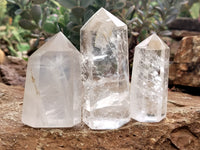 Polished Clear Quartz Crystals x 6 From Madagascar