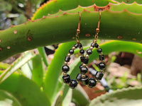 Polished Pair of Hematite Bead Hoop Earrings - sold per Pair - From China