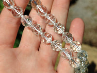 Polished Quartz Crystal Faceted Bead Necklace - Sold Per Item - From Madagascar