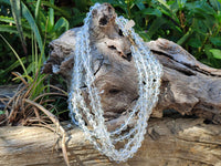 Polished Quartz Crystal Faceted Bead Necklace - Sold Per Item - From Madagascar