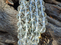 Polished Quartz Crystal Faceted Bead Necklace - Sold Per Item - From Madagascar