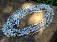 Polished Quartz Crystal Faceted Bead Necklace - Sold Per Item - From Madagascar