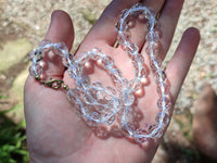 Polished Quartz Crystal Faceted Bead Necklace - Sold Per Item - From Madagascar