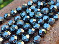 Polished Hematite Faceted Bead Necklace - sold per item- From China