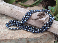 Polished Hematite Faceted Bead Necklace - sold per item- From China