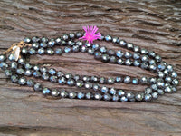 Polished Hematite Faceted Bead Necklace - sold per item- From China