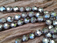 Polished Hematite Faceted Bead Necklace - sold per item- From China