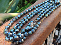 Polished Hematite Faceted Bead Necklace - sold per item- From China