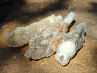 Natural Drusy Quartz Coated Calcite Pseudomorph Specimens x 12 From Alberts Mountain, Lesotho