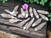 Natural Drusy Quartz Coated Calcite Pseudomorph Specimens x 12 From Alberts Mountain, Lesotho