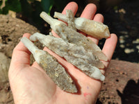 Natural Drusy Quartz Coated Calcite Pseudomorph Specimens x 12 From Alberts Mountain, Lesotho