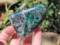 Polished Rare Emerald Mica In Matrix Standing Free Forms x 3 From Mutoko, Zimbabwe