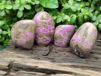 Polished Stichtite Standing Free Forms x 4 From Barberton, South Africa