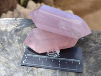 Polished Double Terminated Rose Quartz Points x 12 From Ambatondrazaka, Madagascar