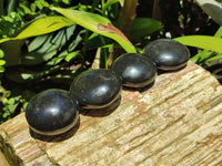 Polished Black Basalt Palm Stones x 12 From Antsirabe, Madagascar