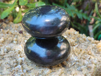 Polished Black Basalt Palm Stones x 12 From Antsirabe, Madagascar