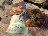 Hand Made Animal Decoupage Stone Slabs x 3 From Southern Africa