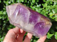 Polished Chevron Amethyst Points x 2 from Ankazobe, Madagascar