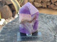 Polished Chevron Amethyst Points x 2 from Ankazobe, Madagascar