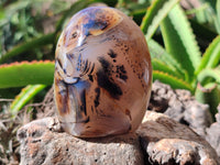 Polished Dendritic Agate Standing Free Forms x 4 From Madagascar