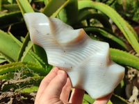 Polished Banded Agate Flames x 2 From Madagascar