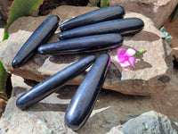 Polished Black Basalt Massage Wands x 6 From Madagascar