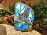 Polished Labradorite Standing Free Forms x 3 From Tulear, Madagascar