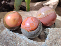 Polished Polychrome Jasper Spheres x 6 From Mahajanga, Madagascar