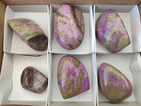 Polished Stichtite Standing Free Forms x 6 From Barberton, South Africa