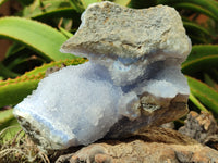 Natural Blue Lace Agate Geode Specimens x 3 From Nsanje, Malawi