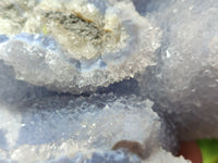 Natural Blue Lace Agate Geode Specimens x 3 From Nsanje, Malawi