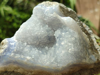 Natural Blue Lace Agate Geode Specimens x 3 From Nsanje, Malawi