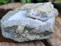 Natural Blue Lace Agate Geode Specimens x 3 From Nsanje, Malawi