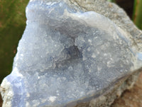 Natural Blue Lace Agate Geode Specimens x 3 From Nsanje, Malawi