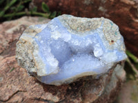 Natural Blue Lace Agate Geode Specimens x 12 From Nsanje, Malawi