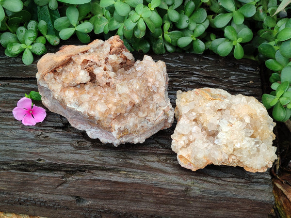 Natural Limonite Quartz Clusters x 2 From Solwezi, Zambia