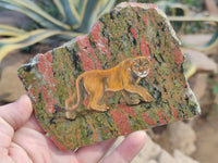 Hand Made Animal Decoupage Stone Slabs x 3 From Southern Africa