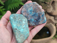 Polished Shattuckite With Azurite & Chrysocolla Free Forms x 6 From Congo