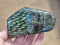 Polished Labradorite Standing Free Forms x 3 From Tulear, Madagascar