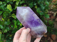 Polished Chevron Amethyst Points x 2 from Madagascar