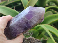 Polished Chevron Amethyst Points x 2 from Madagascar