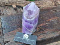 Polished Chevron Amethyst Points x 2 from Madagascar