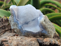 Natural Blue Lace Agate Geode Specimens x 10 From Nsanje, Malawi