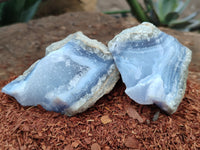 Natural Blue Lace Agate Geode Specimens x 10 From Nsanje, Malawi