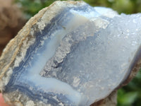 Natural Blue Lace Agate Geode Specimens x 10 From Nsanje, Malawi